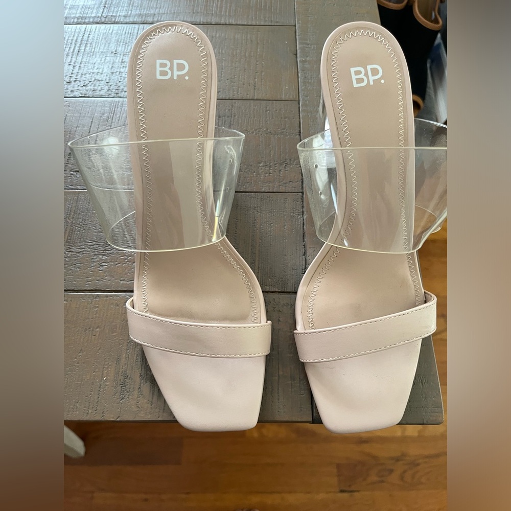 bp Women's Clear Strap Sandals - Cream